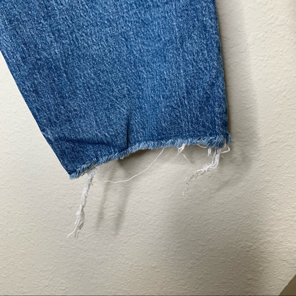 Levis quality denim wedgie straight raw hem crop jeans 31 - Picture 7 of 13